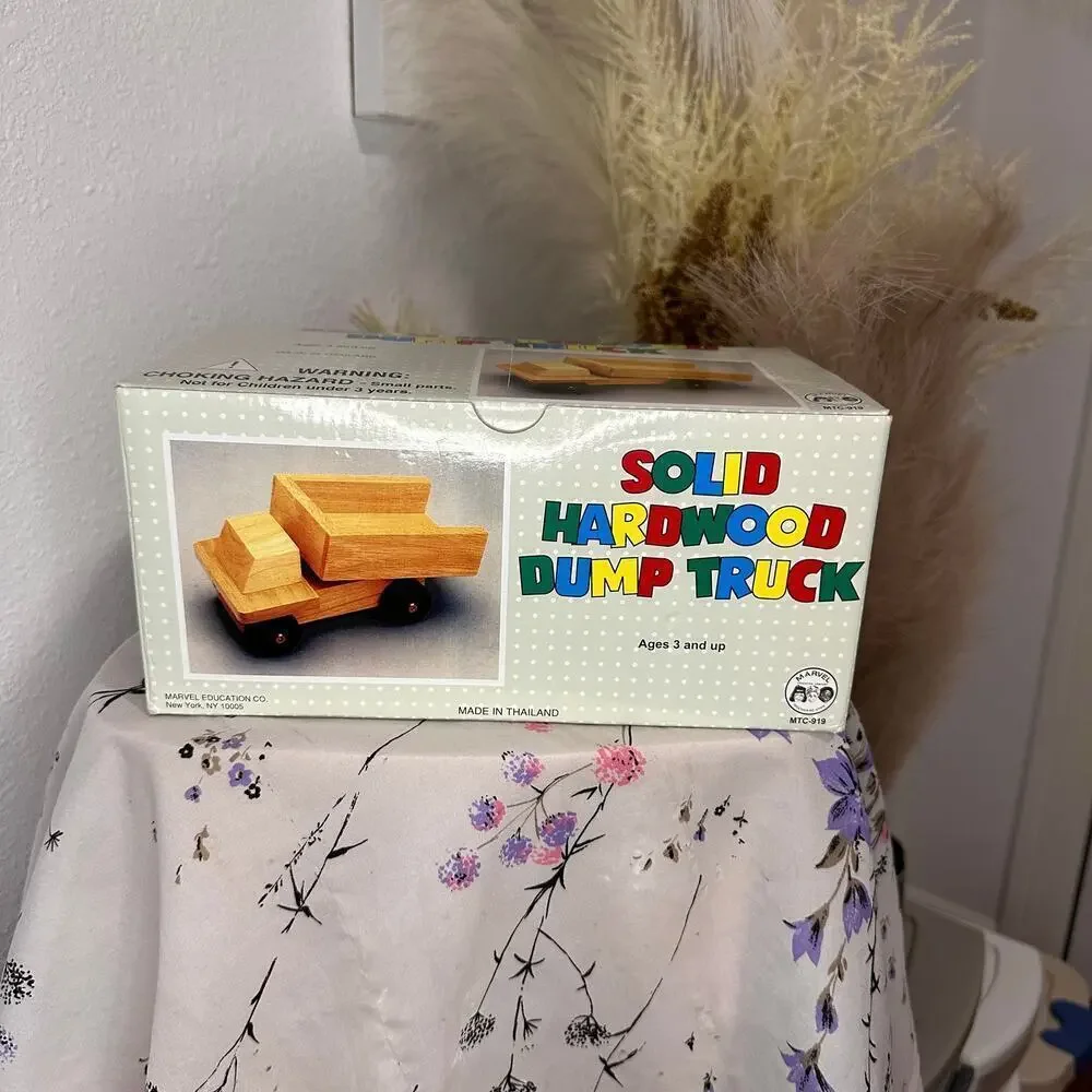 Solid Hardwood Dump Truck Educational Toy